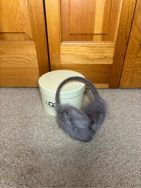 UGG Gray Faux Fur On-Ear Headphones